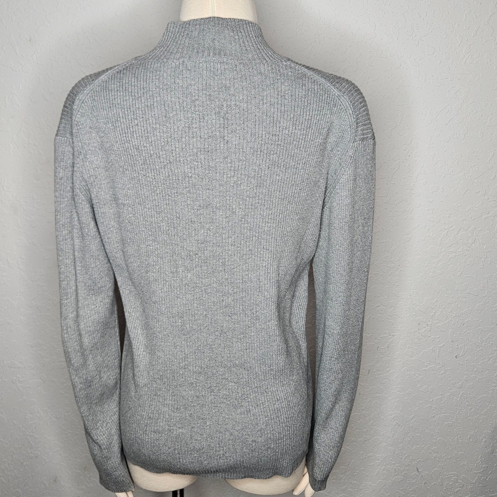 Vintage Ralph Lauren Polo Jeans Co Large Gray Ribbed Cotton Mock Neck Sweater RL - Picture 4 of 6
